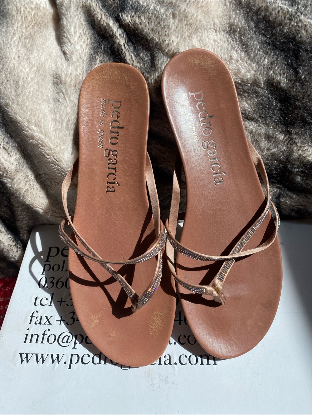 Pedro Garcia Stunning Neutral Leather Silk Sparkling Crystals Shoes